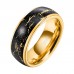 BLACK LIGHTNING RING  14K YELLOW GOLD TUNGSTEN WEDDING BANDS SIZE 8-13